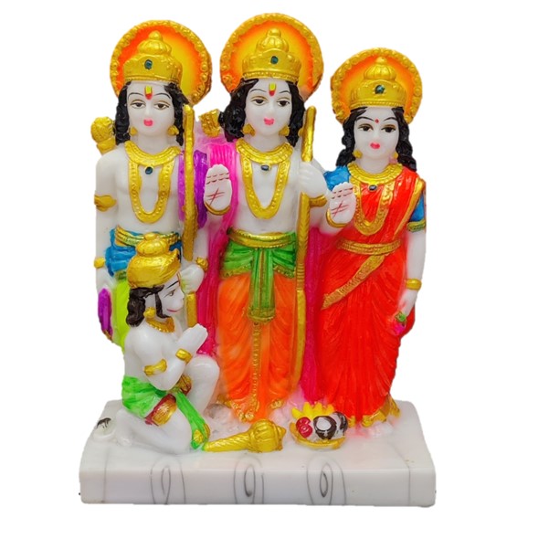 Lord Ram Darbar, Multi Colour, 8 Inches (Marble / Poly Raisin)