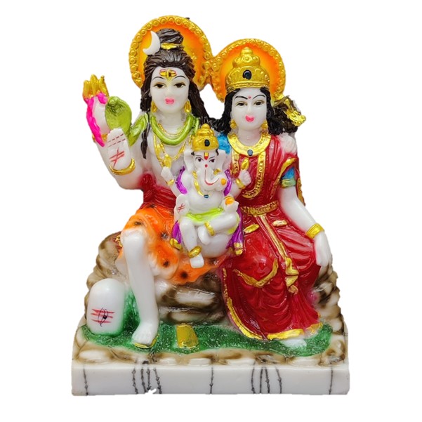 Shiv Parivar, Multi Colour, 7.5 Inches (Marble / Poly Raisin) (Copy)